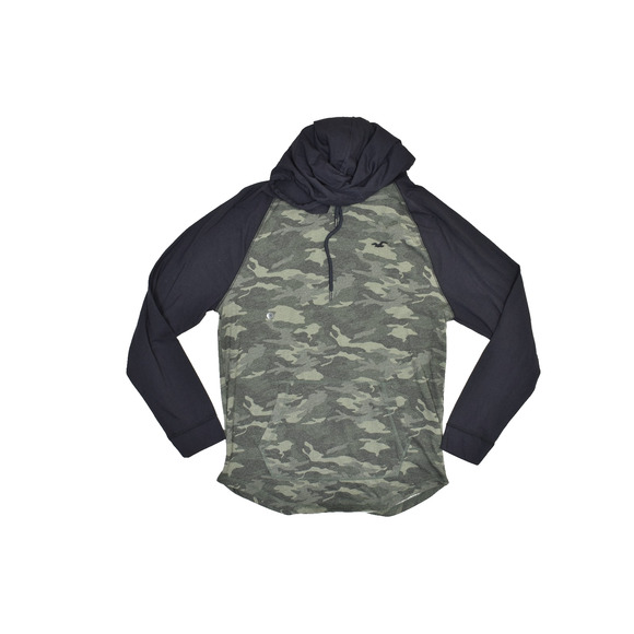 Hollister Men's Camo Raglan Hoodie Regular Size M Camo Hooded Lightweight - Picture 1 of 8